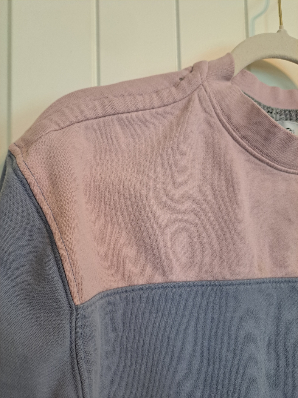 100% Cotton Vintage Pastel Colorblock Crewneck Pullover Sweatshirt S - Picture 3 of 12